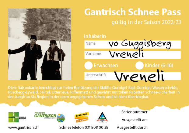 Familien Gantrisch Schnee Pass